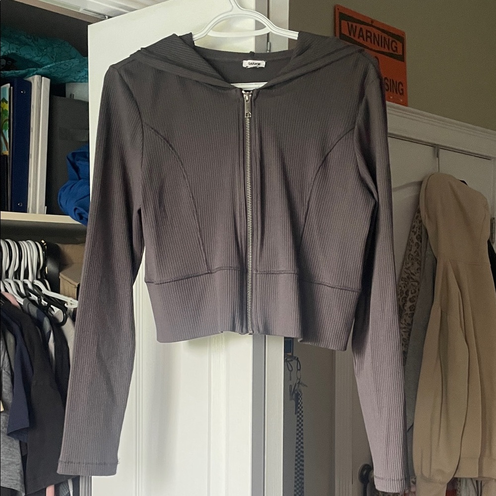 Garage Charcoal Ribbed Top